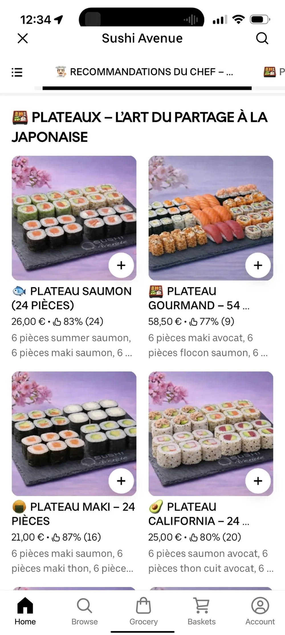 Sushi Avenue menu
